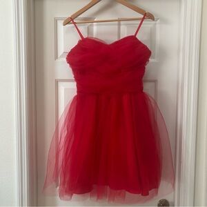 Masquerade Red Tulle Strapless Sweetheart Mini Party Dress Women’s Size 7/8